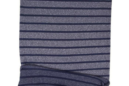 Heather Blue Stripe Baby French Terry Knit Fabric by the yard Extra Wide FTK00571R